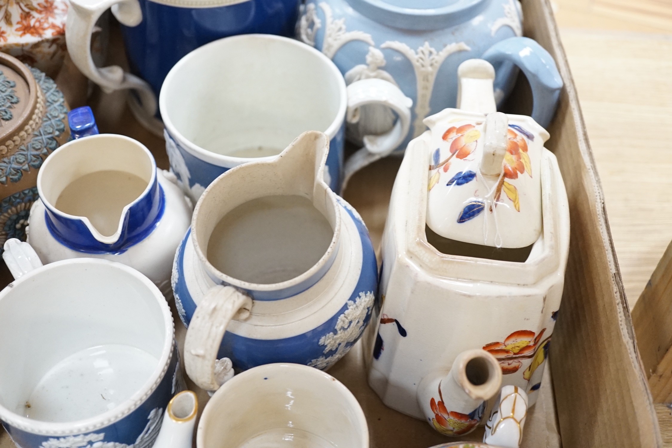 A large quantity of various teapots